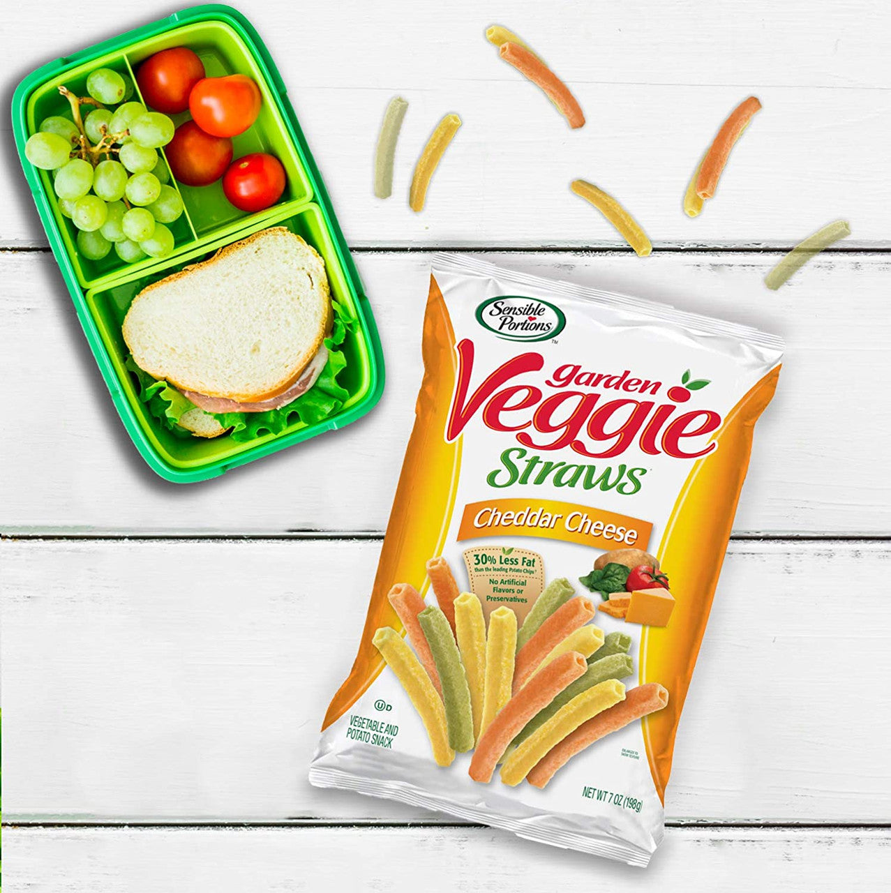 Sensible Portions Veggie Straws, Cheddar, 120g/4.2 oz. {Imported from Canada}